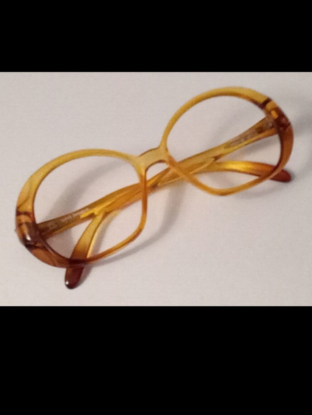 Rare Vintage Clear/Amber Terri Brogan Eyeglass Frame Canada  NOS